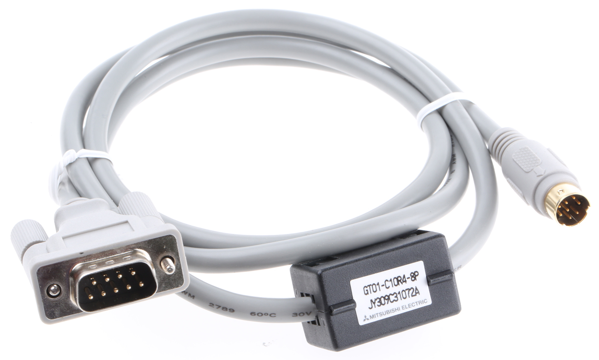 Mitsubishi PLC connection cable 1m For Use With HMI CPU (MELSEC FX series), GOT1000 Series