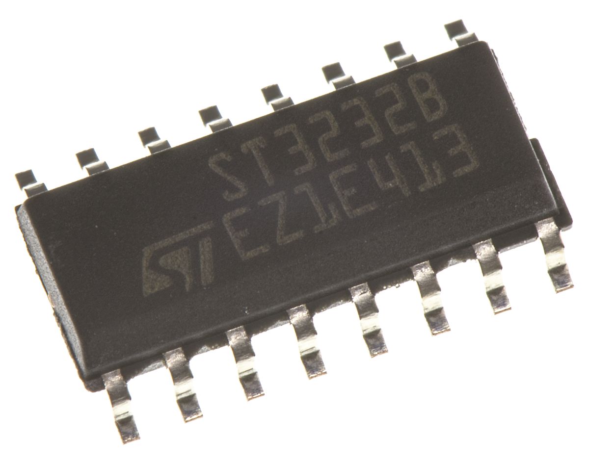 STMicroelectronics ST3232BDR Line Transceiver, 16-Pin SOIC