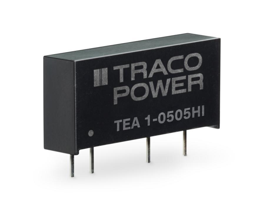TRACOPOWER TEA 1 DC-DC Converter, 5V dc/ 200mA Output, 4.5 → 5.5 V dc Input, 1W, Through Hole, +85°C Max Temp