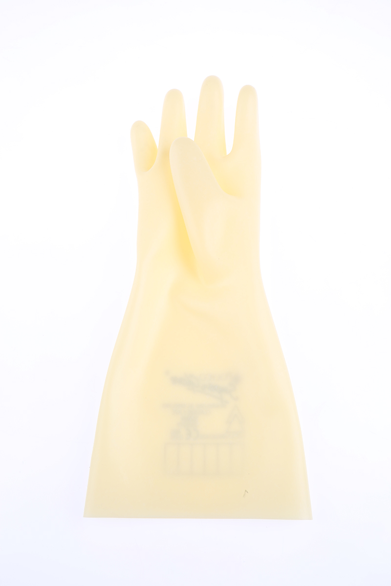 Polyco Healthline Electricians Gloves Yellow Latex Latex Electrical Insulating Gloves, Size 9, Latex Coating