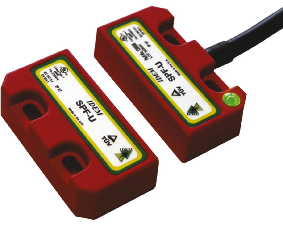 IDEM SPF-RFID-M Series Magnetic, RFID Non-Contact Safety Switch, 24V dc, Plastic Housing, 2NC, M12