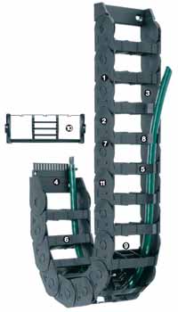 Igus E300, e-chain Black Cable Chain - Flexible Slot, W170 mm x D64mm, L1m, 150 mm Min. Bend Radius, Igumid NB