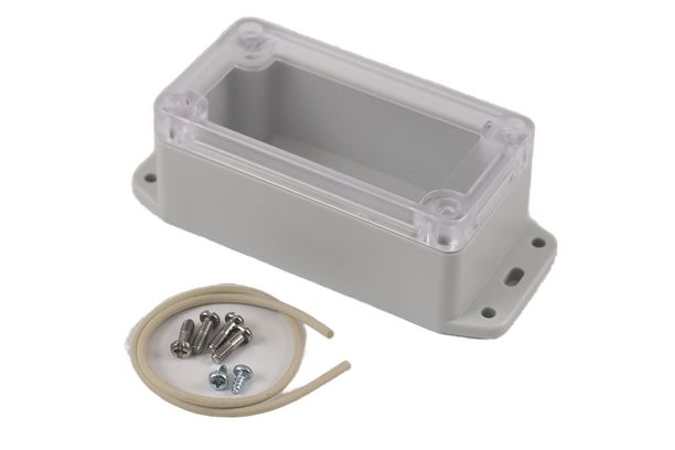 Hammond RP Series Light Grey Polycarbonate General Purpose Enclosure, IP65, Flanged, Clear Lid, 95 x 50 x 40mm