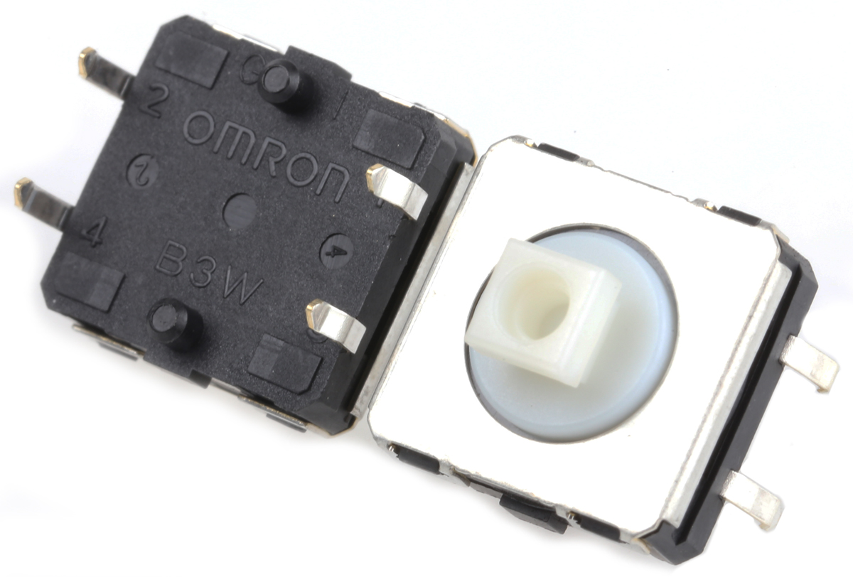 Omron Plunger Tactile Switch, SPST 50 mA @ 24 V dc 3.75mm Through Hole