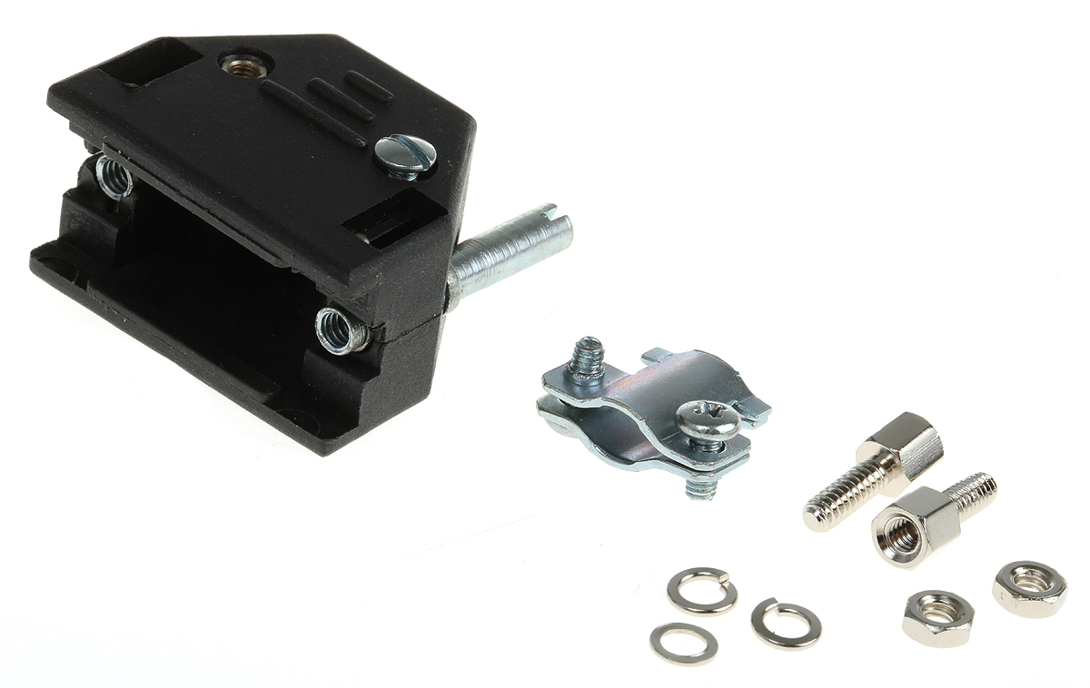 MH Connectors MHED Series ABS D Sub Backshell, 9 Way, Strain Relief