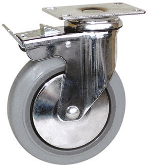 Guitel Hervieu Braked Swivel Castor Wheel, 80kg Capacity, 100mm Wheel