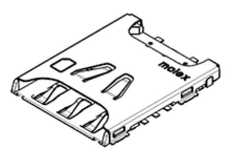Molex, 104224 6 Way Horizontal SIM Card Connector With Push In Termination