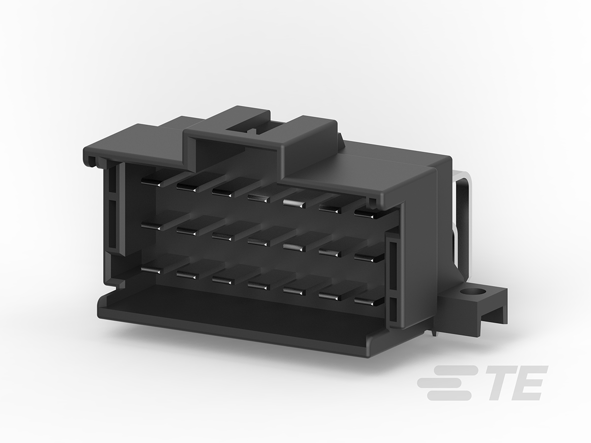 TE Connectivity Automotive Connector Plug Black PCB 21 Way, Solder Termination 9-966140-6