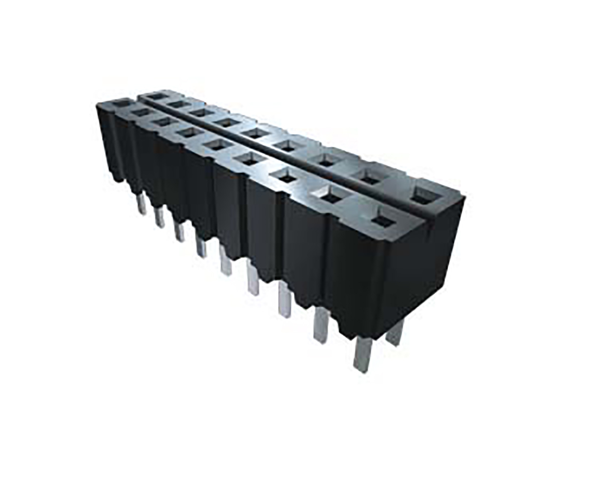 Samtec CES Series Straight Through Hole Mount PCB Socket, 5-Contact, 1-Row, 2.54mm Pitch, Solder Termination