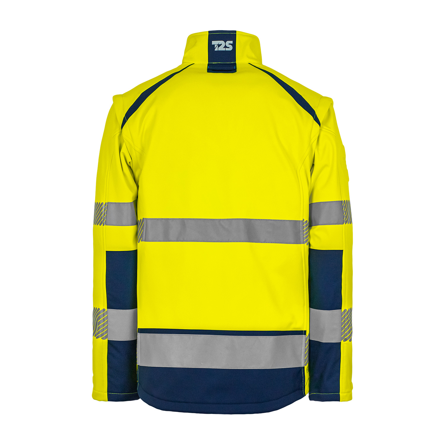 T2S BLOUSLGH01 Yellow/Navy Unisex Hi Vis Softshell, XL