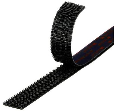 3M Black Reclosable Fastener, 25.4mm x 45.7m