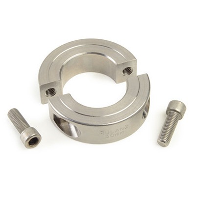 Ruland Shaft Collar, Two Piece, Clamp, Bore 40mm, OD 60mm, W 15mm, Stainless Steel 316