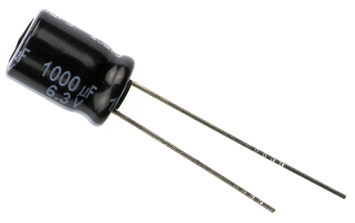 Panasonic 1000μF Aluminium Electrolytic Aluminium Electrolytic Capacitor 6.3V dc, Radial, Through Hole - EEUFR0J102