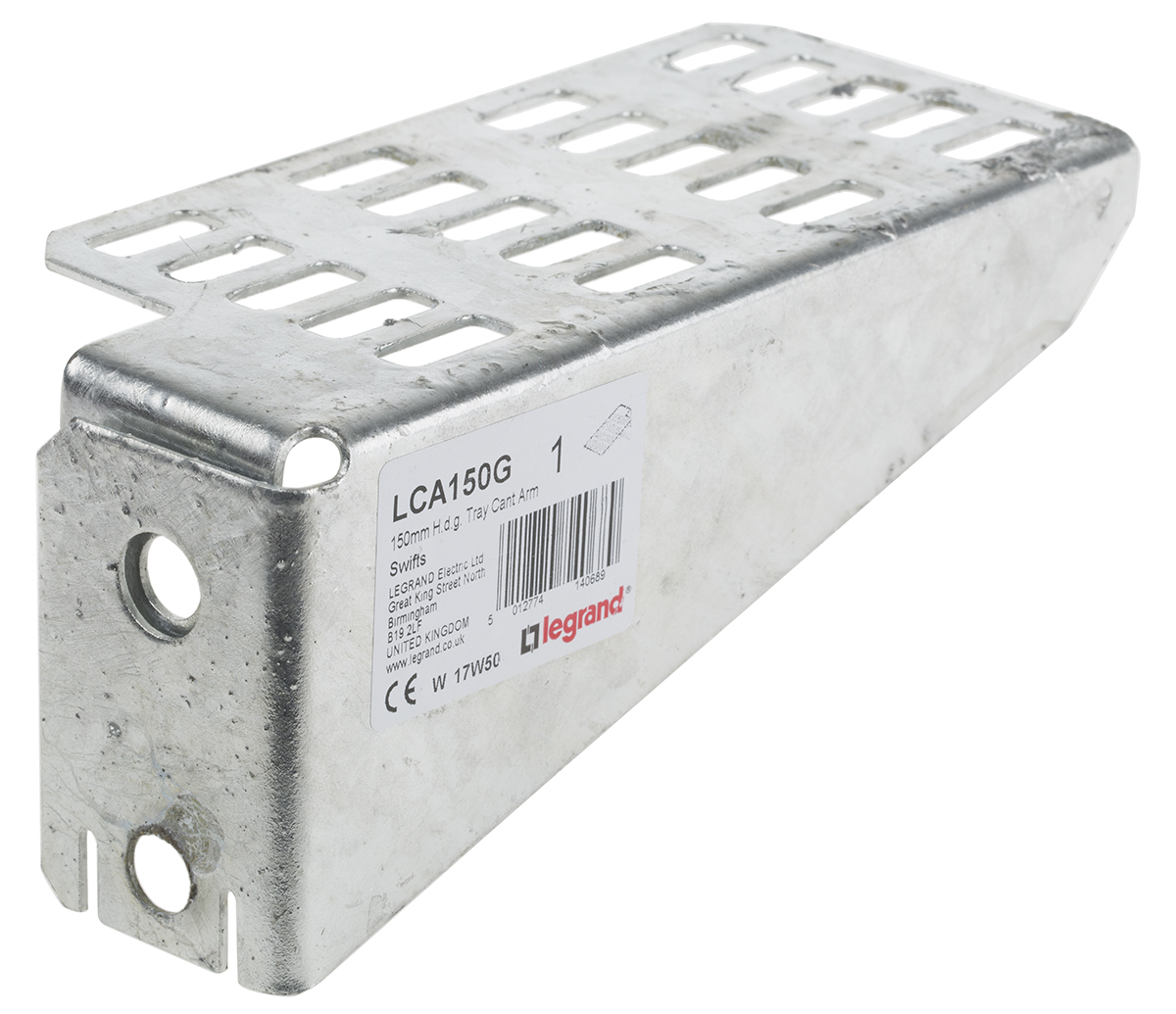 Legrand Cantilever Arm Bracket Hot Dip Galvanised Steel Cable Tray Accessory, 150 mm Width, 74mm Depth