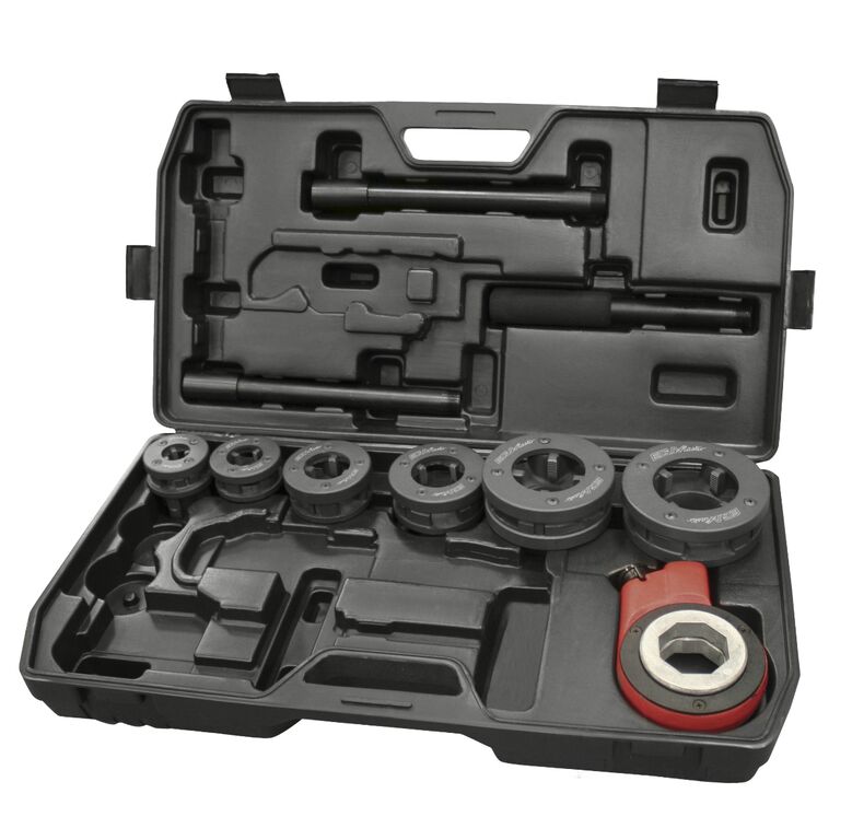 Ega-Master 7-Piece Cast Iron Thread Tap & Die Set, BSPT 1/2 in - BSPT 2 in Taps