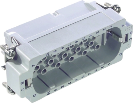 EPIC Heavy Duty Power Connector Insert, 10A, Male, H-D Series, 40 Contacts