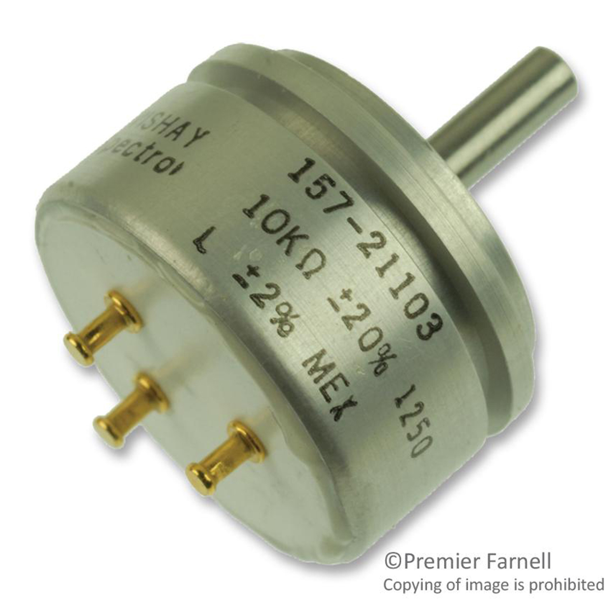 Vishay 157 10kΩ Rotary Potentiometer 1-Gang Servo Mount, 157-21103
