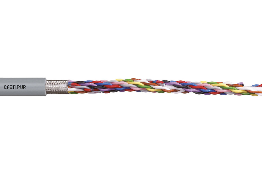 Igus chainflex CF211.PUR Data Cable, 6 Cores 0.5 mm² 20 AWG, Screened, 50 m, Grey Polyurethane Sheath