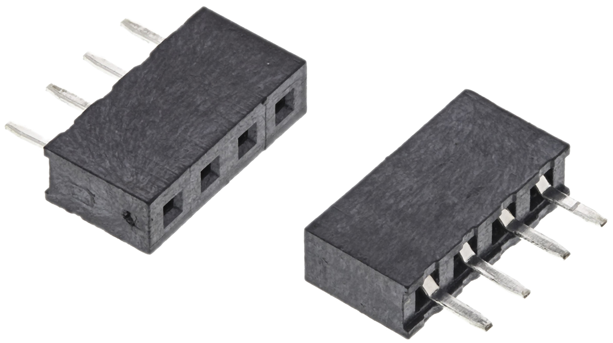 HARWIN Straight Through Hole Mount PCB Socket, 4-Contact, 1-Row, 2mm Pitch, Solder Termination