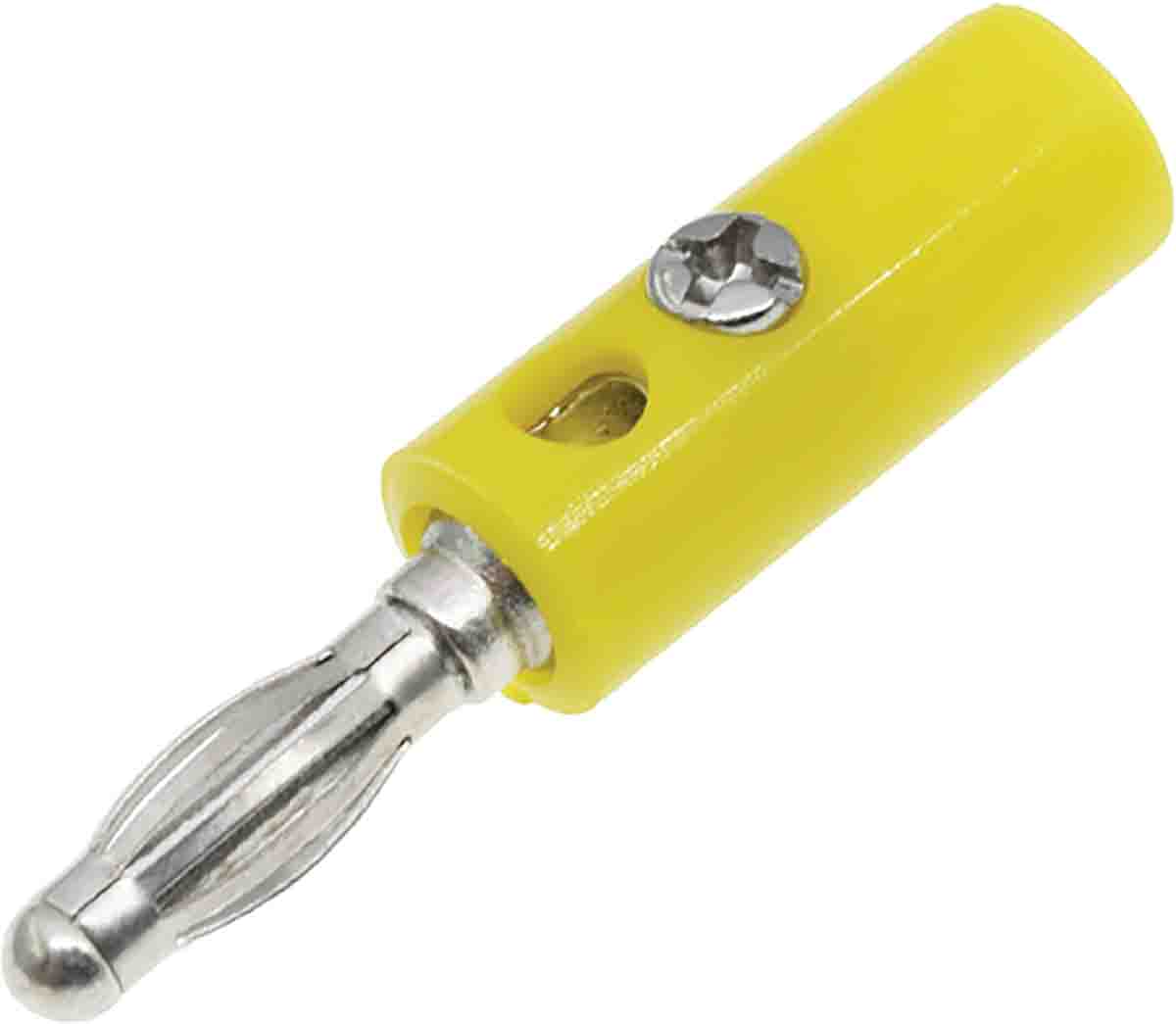 RS PRO Yellow Male Banana Plug, 4 mm Connector, 32A, 30V, Nickel Plating