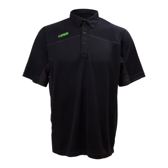 Apache Langley Black 100% Polyester Polo Shirt, UK- XXL, EUR- XXL
