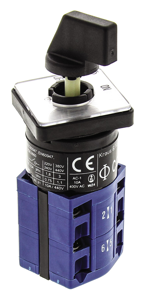Kraus & Naimer, 3P 2 Position On-Off Cam Switch, 10A