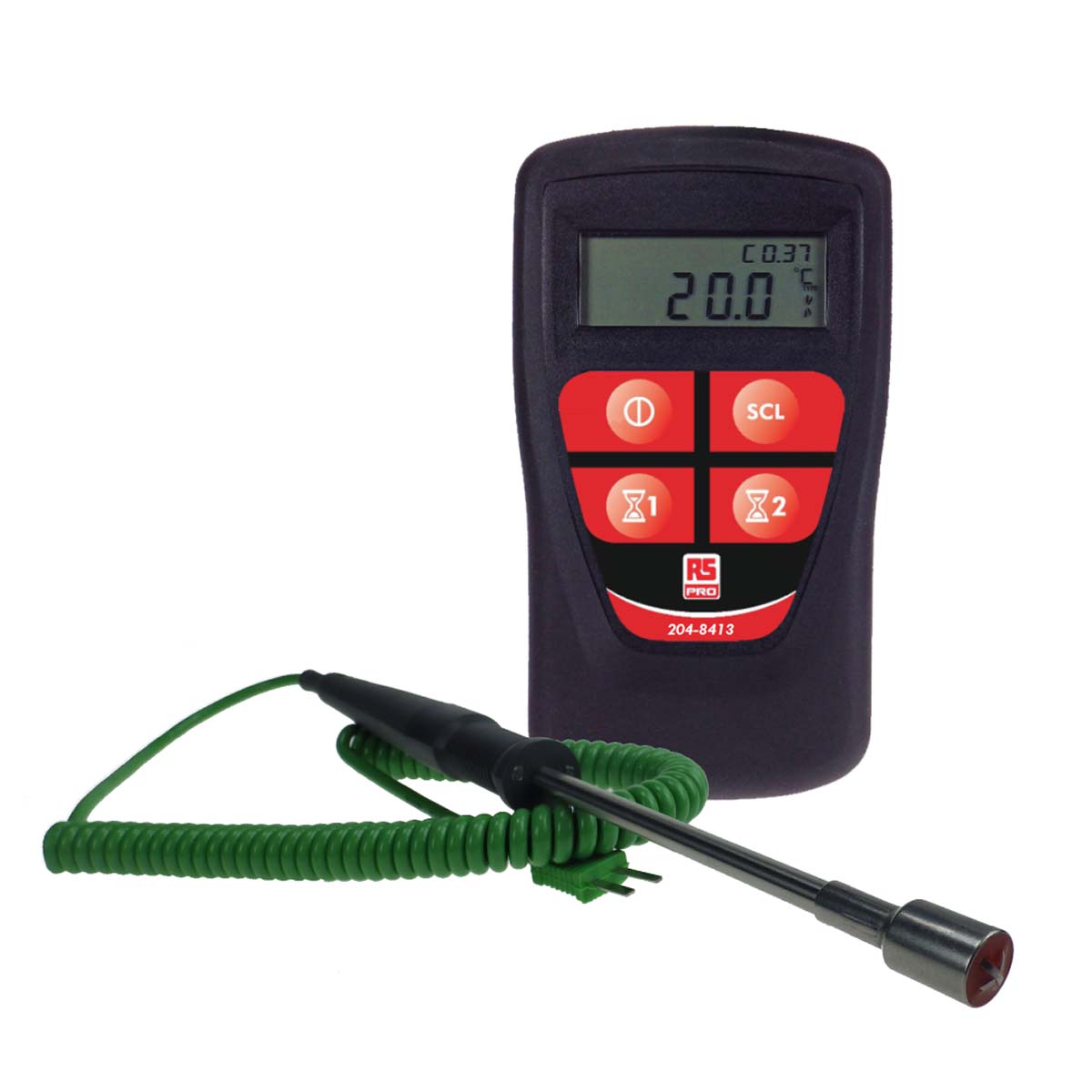 RS PRO CLEGK3 Type K Thermocouple Legionella Thermometer Kit for Environmental Use, Immersion, Surface Probe, 1