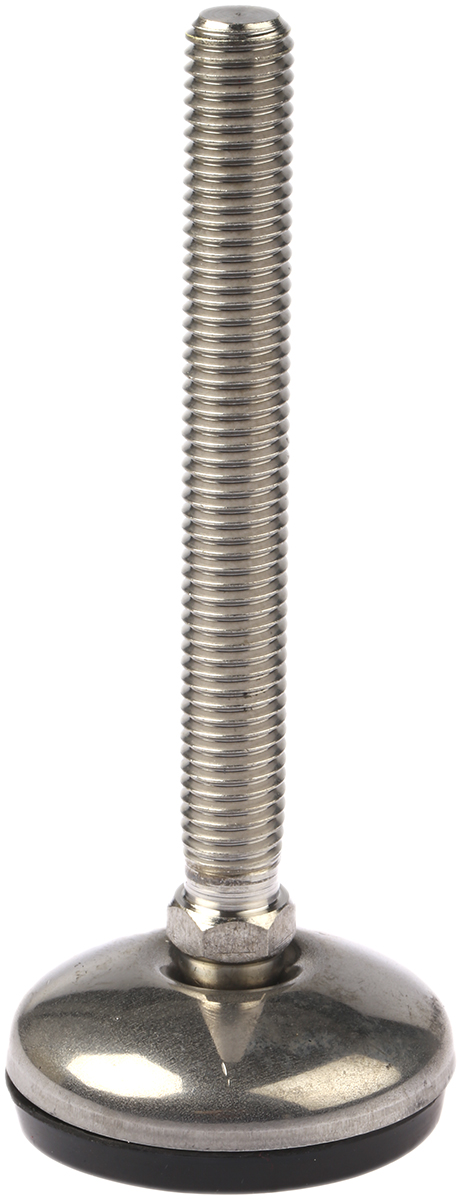 Nu-Tech Engineering M12 Stainless Steel Adjustable Foot, 350kg Static Load Capacity 3.5° Tilt Angle