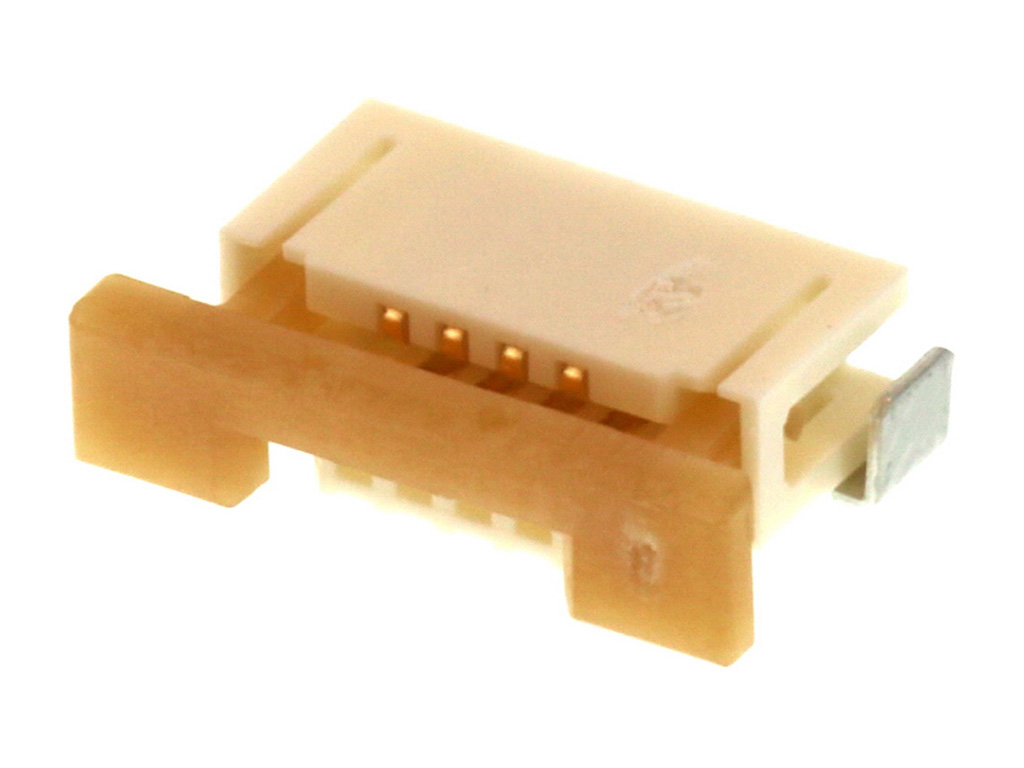Molex, Easy-On, 52271 1mm Pitch 4 Way Right Angle Female FPC Connector, ZIF Bottom Contact