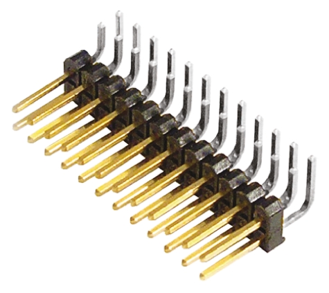 Samtec TSW Series Right Angle Through Hole Pin Header, 24 Contact(s), 2.54 mm Pitch, 2 Row, Unshrouded