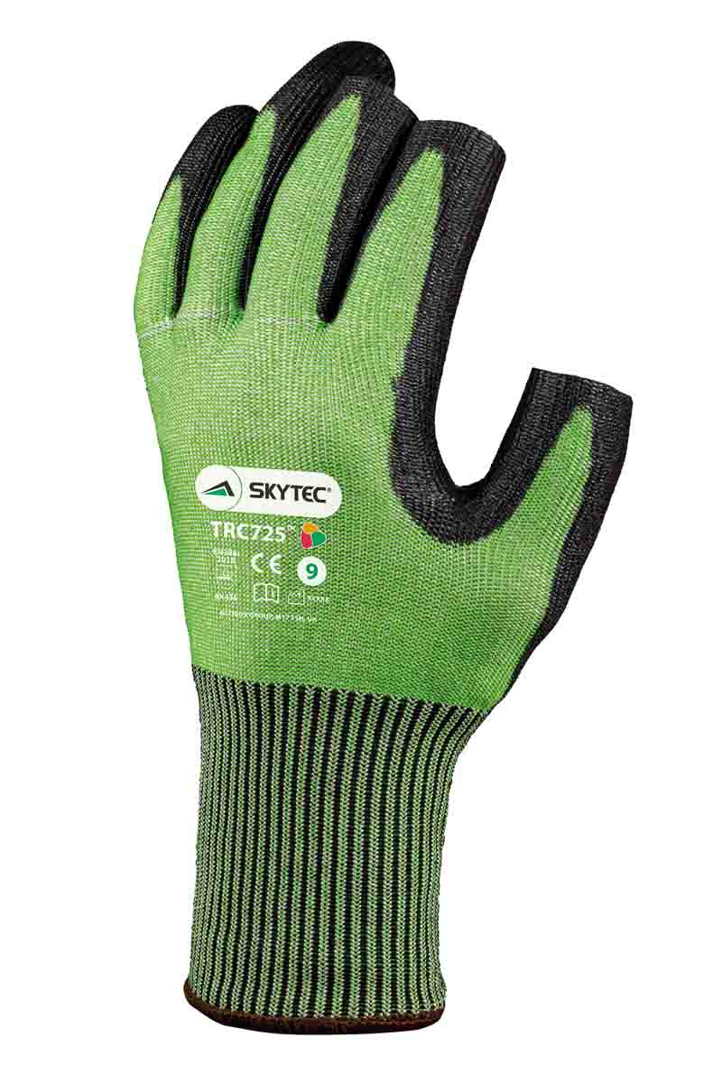 Skytec Black, Green Work Gloves, Size 9