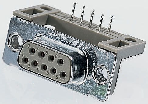 Provertha TMC 15 Way Right Angle Through Hole D-sub Connector Socket, 2.84mm Pitch, with Guide Frame