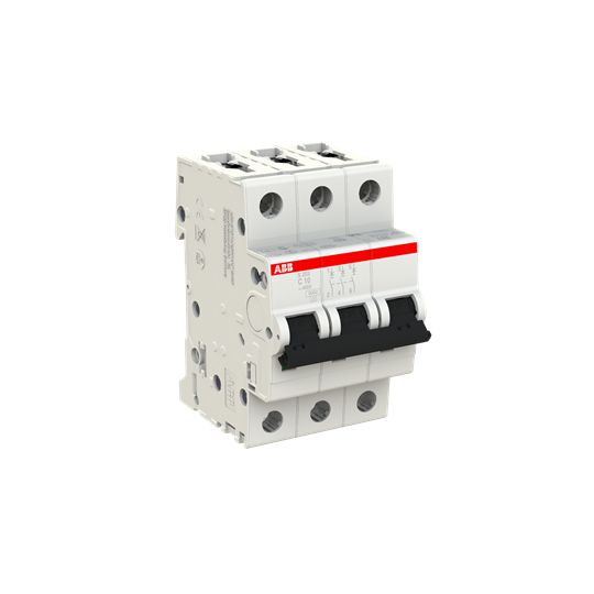 ABB System Pro M Compact S200 MCB, 3P, 10A Curve C, 400V AC, 110V DC, 6 kA Breaking Capacity
