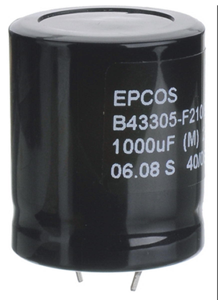 EPCOS 220μF Aluminium Electrolytic Capacitor 450V dc, Snap-In - B43630B5227M060