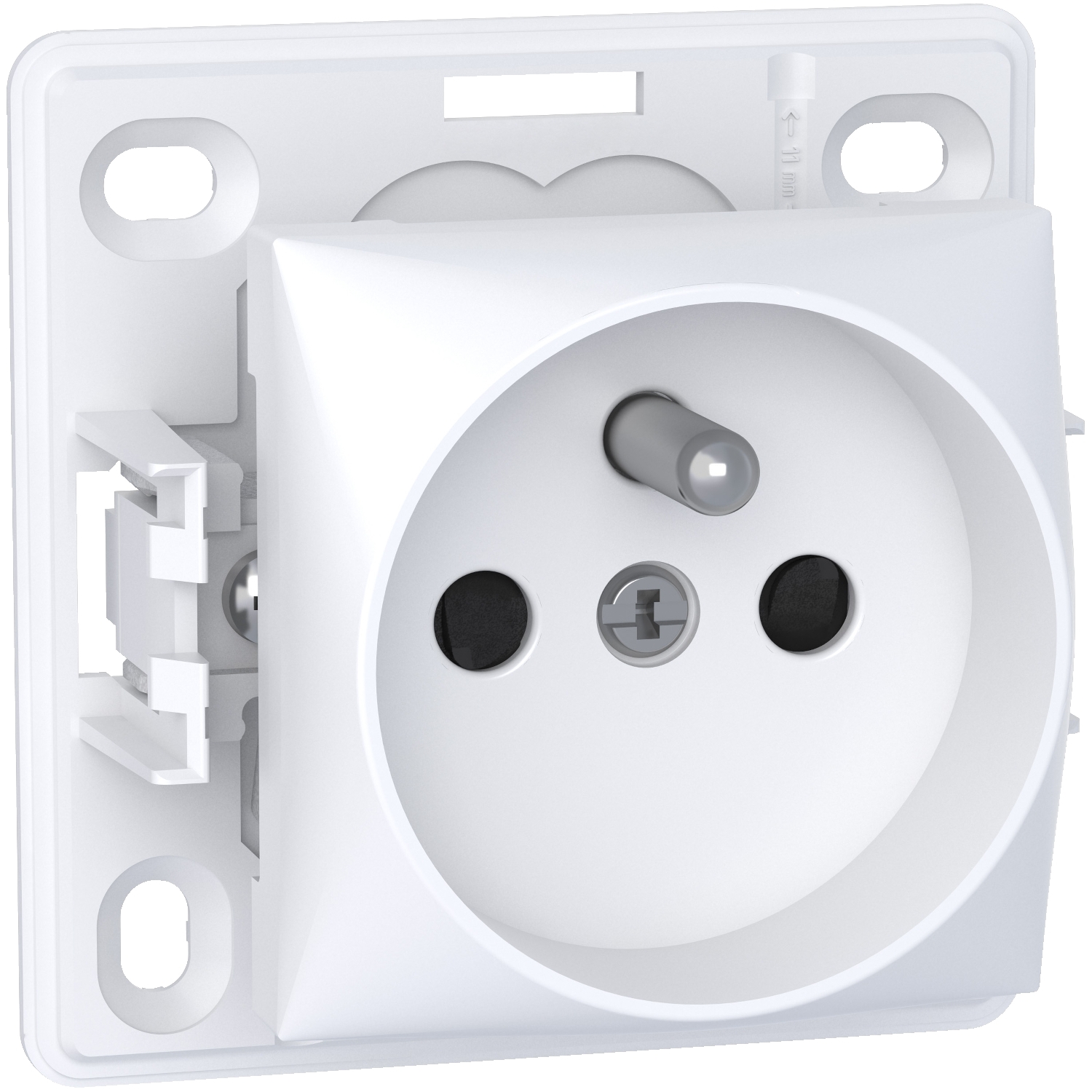 Schneider Electric White 1 Gang Plug Socket, 2 Poles, 16A, French 2P