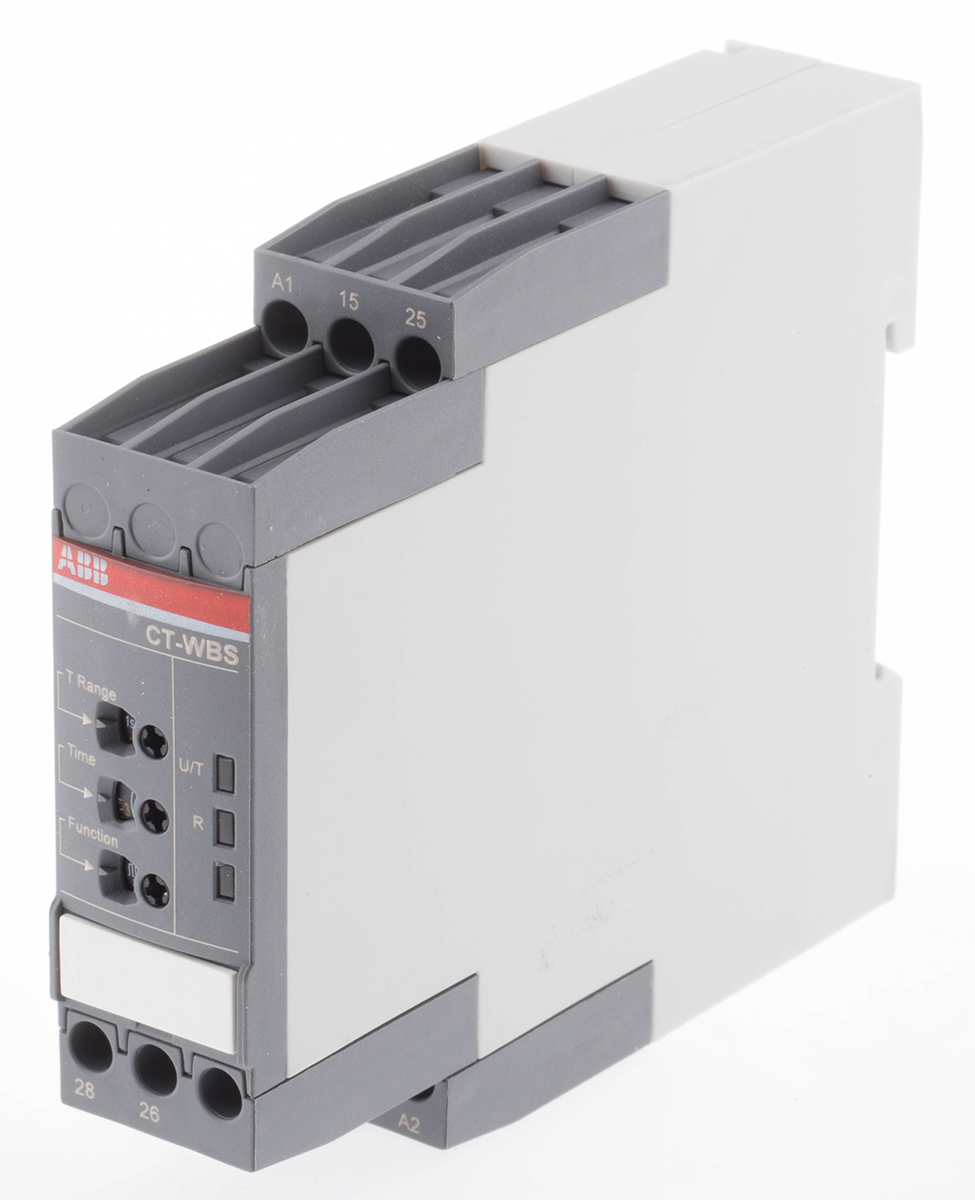 ABB DIN Rail Mount Timer Relay, 24 → 240 V ac, 24 → 48V dc, 2-Contact, 0.05 s → 300h, DPDT