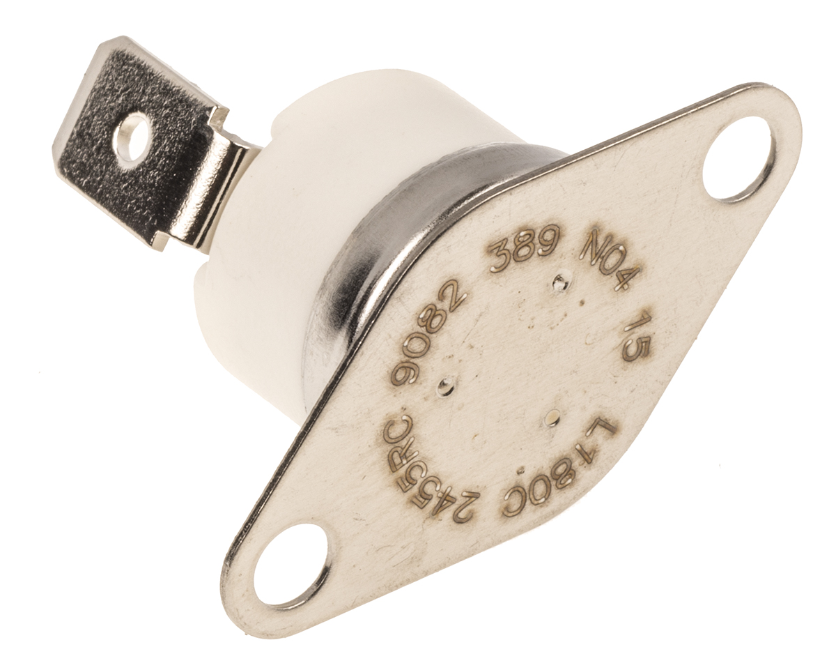 Honeywell Bi-Metallic Thermostat, Opens at +180°C, Closes at 150°C, +260°C Max, SPST NC, Automatic Reset