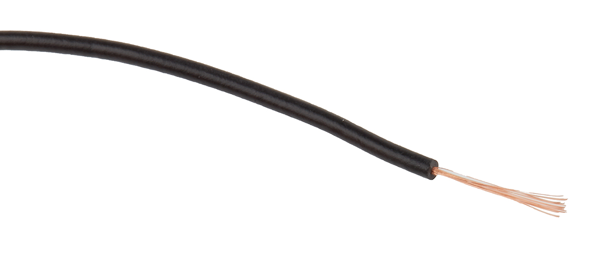 Staubli Black 0.15 mm² Hook Up Wire, 26 AWG, 39/0.07 mm, 100m, PVC Insulation