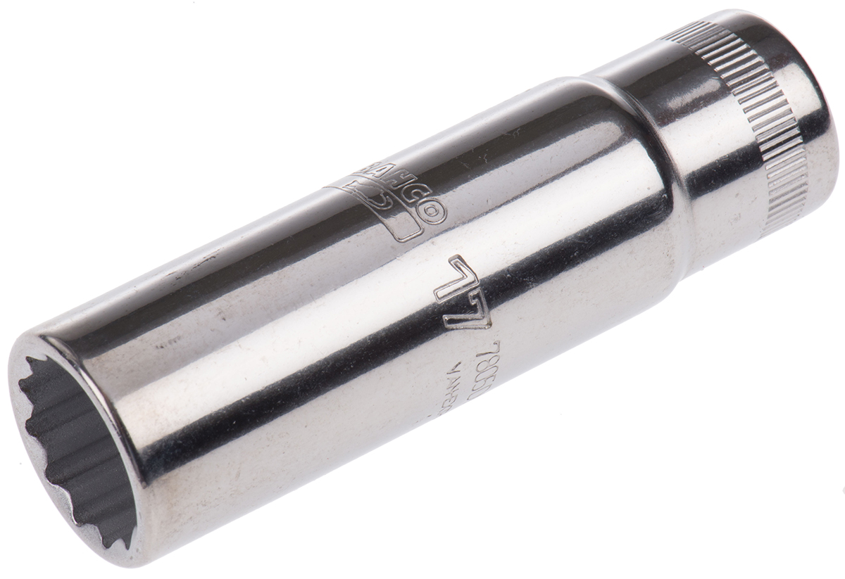 Bahco 1/2 in Drive 17mm Deep Socket, 12 point, 82.6 mm Overall Length