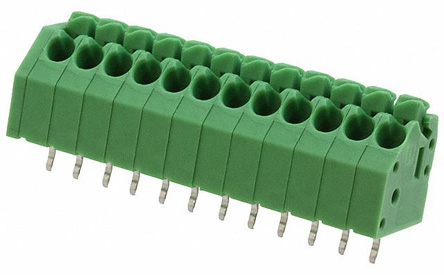 Phoenix Contact PTSA 1.5/12-3.5-F Series PCB Terminal Block, 3.5mm Pitch, Through Hole Mount, 1-Row, Solder Termination