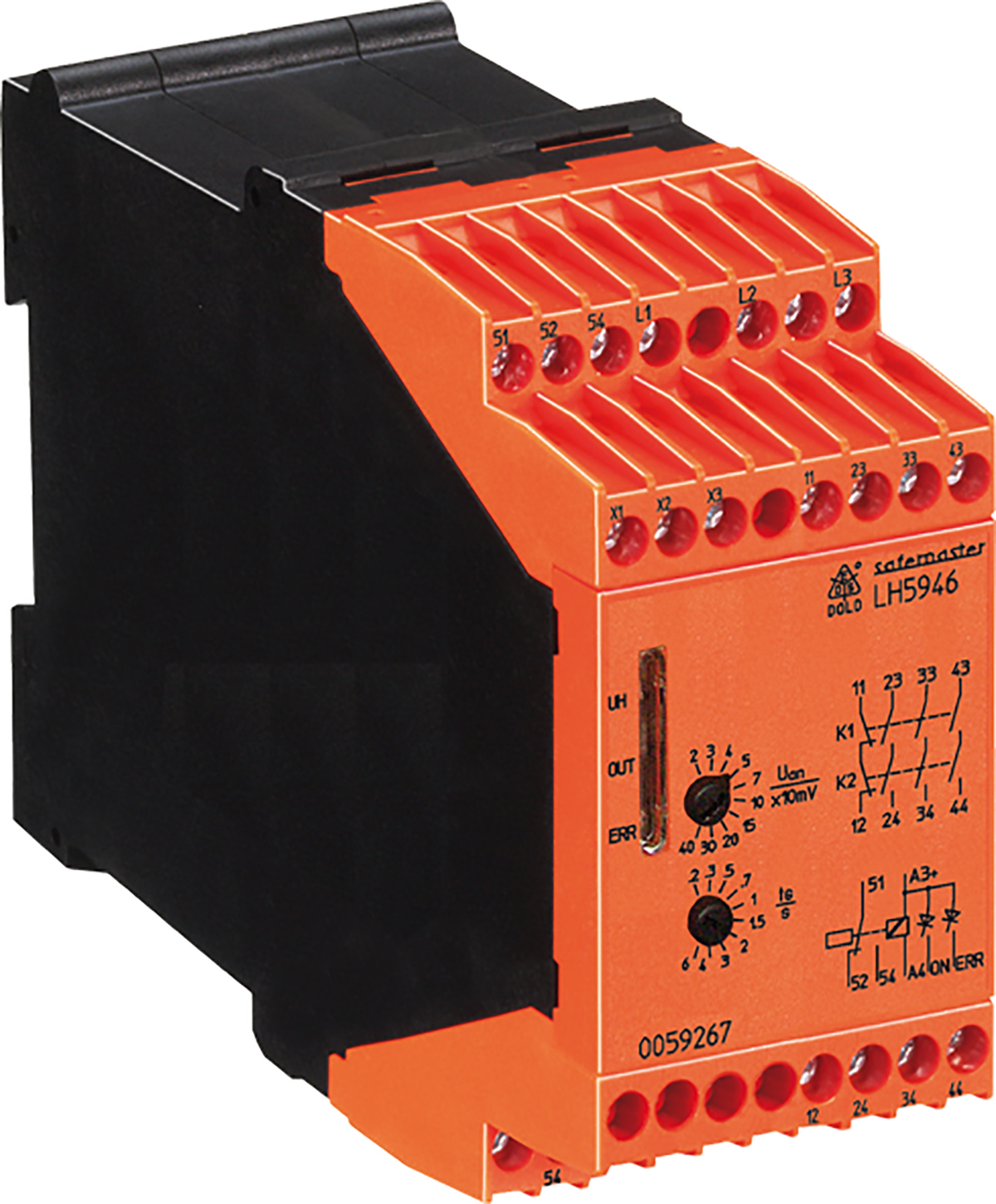 Dold Standstill Monitoring Relay, 1, 3 Phase, 3PDT, Maximum of 4 V, DIN Rail