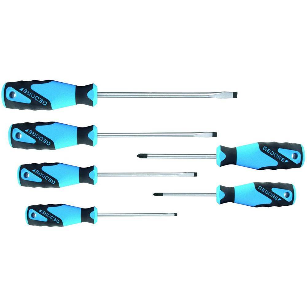 Gedore Pozidriv; Slotted Screwdriver Set, 6-Piece