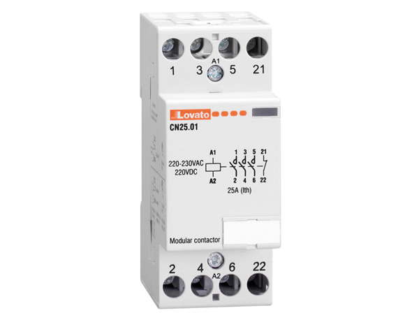 Lovato CN CN32 Contactor, 230 VAC Coil, 4-Pole, 32 A, 4 kW, 3NO + 1NC