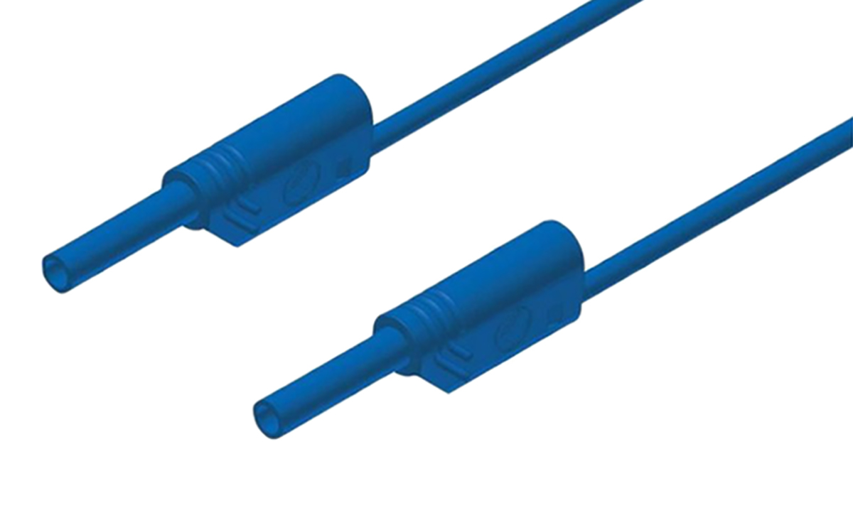 Hirschmann Test & Measurement 2 mm Connector Test Lead, 10A, 1000V ac/dc, Blue, 250mm Lead Length
