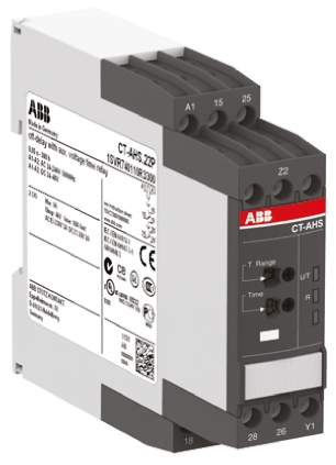 ABB DIN Rail Mount Timer Relay, 24 → 240 V ac, 24 → 48V dc, 2-Contact, 0.05 s → 300h, 1-Function,