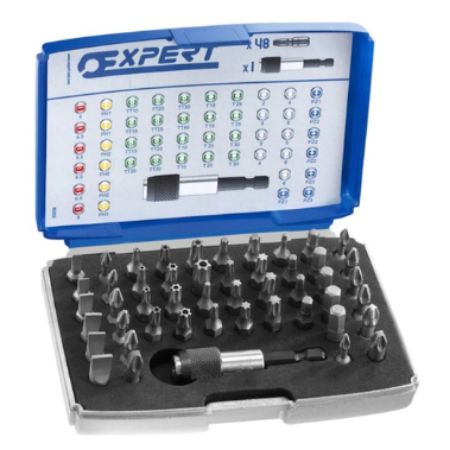 Expert by Facom Screwdriver Bit Set 25 Pieces, Hexagon, Phillips, Pozidriv, Resistorx, Slotted, Square, Torx