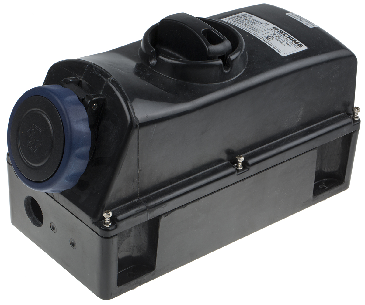 Scame IP66 Blue Surface Mount 2P + E Power Connector Socket ATEX, IECEx, Rated At 16A, 200 → 250 V