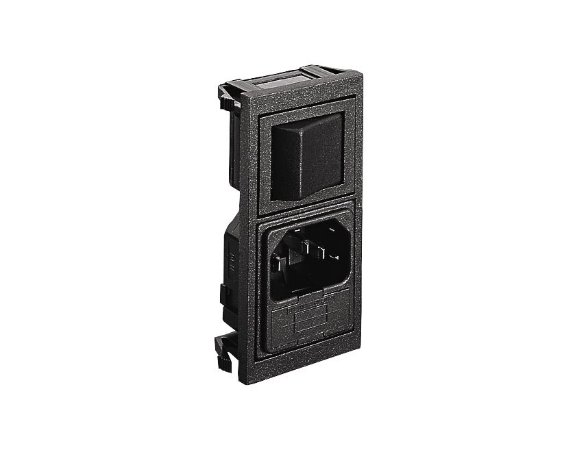 Bulgin Snap-In IEC Connector Male, 10A, 250 V, Fuse Size 5 x 20mm