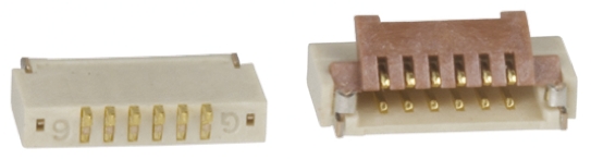 Hirose, FH19 0.5mm Pitch 6 Way Right Angle Female FPC Connector, ZIF Bottom Contact