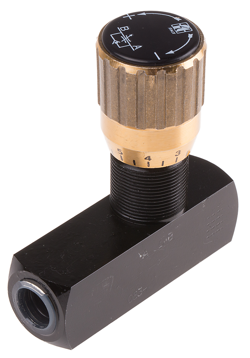 RS PRO Inline Mounting Hydraulic Flow Control Valve, G 1/4, 13.5L/min